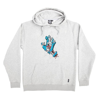 Santa Cruz Skateboard Sweatshirt Torn Hand Pullover Hoodie Grey Heahter