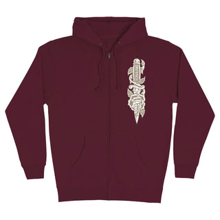 Santa Cruz Skateboards Hoody Dressen Rose Dagger Opus Zip Maroon