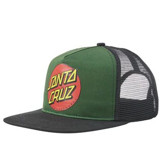 Santa Cruz Skateboards Hat Classic Dot Mesh Trucker  Dark Green/Black