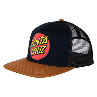 Santa Cruz Skateboards Hat Classic Dot Mesh Trucker Navy/Brown/Black