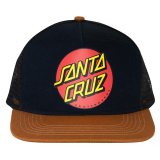 Santa Cruz Skateboards Hat Classic Dot Mesh Trucker Navy/Brown/Black
