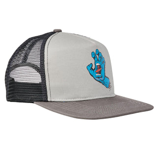 Santa Cruz Skateboards Hat Screaming Hand Front Mesh Trucker Grey/Charcoal/Black