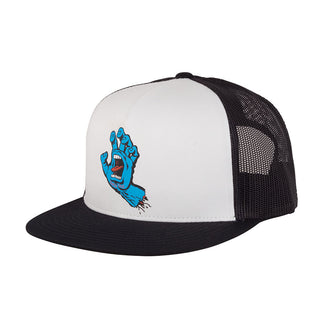 Santa Cruz Hat Screaming Hand Front Mesh Trucker White/Black Cap