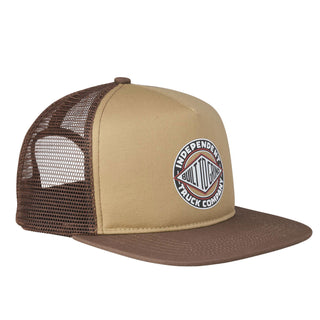 Independent Skateboard Trucks Hat BTG Summit Printed Mesh Trucker White/Tan/Brown
