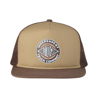 Independent Skateboard Trucks Hat BTG Summit Printed Mesh Trucker White/Tan/Brown
