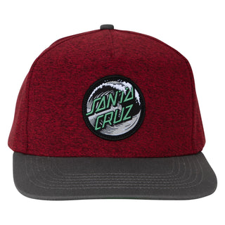 Santa Cruz Skateboards Hat Wave Dot Snapback Mid Heather/Burgundy Grey