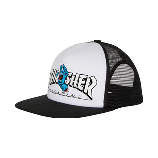 Santa Cruz Skateboards Hat Thrasher Screaming Logo Mesh Trucker White/Black