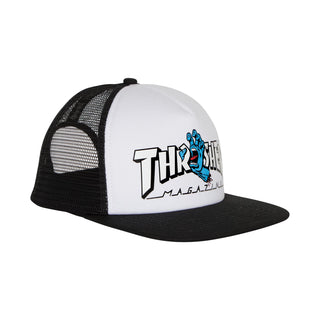 Santa Cruz Skateboards Hat Thrasher Screaming Logo Mesh Trucker White/Black