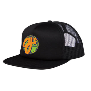 OJ Wheels Skateboard Hat Standard Mesh Trucker High Profile Black