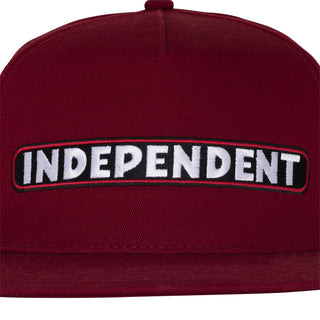 Independent Skateboard Hat BTG Speed Bar Maroon OS
