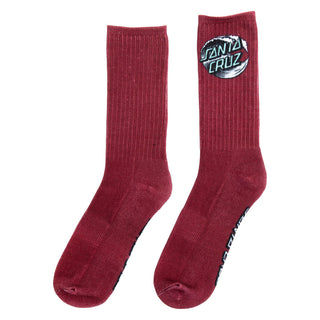 Santa Cruz Skateboards Socks Wave Dot Crew Burgundy/Grey/Teal