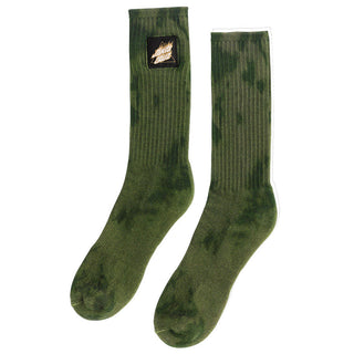 Santa Cruz Skateboards Socks Flamed Not a Dot Crew Olive Wash