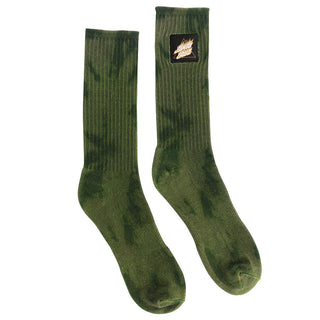 Santa Cruz Skateboards Socks Flamed Not a Dot Crew Olive Wash