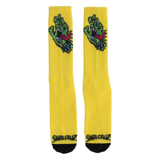 Santa Cruz Skateboards Socks Meek OG Slasher Hand Crew Yellow