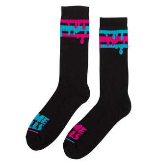 Slime Balls Skateboard Wheels Socks Drip Strip Crew Black