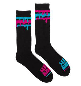 Slime Balls Skateboard Wheels Socks Drip Strip Crew Black