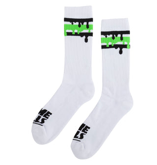 Slime Balls Skateboard Wheels Socks Drip Strip Crew White
