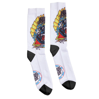 Santa Cruz Skateboards Socks Natas Screaming Panther Dress White
