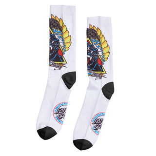Santa Cruz Skateboards Socks Natas Screaming Panther Dress White