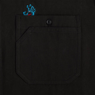 Santa Cruz Skateboard Longsleeve Button Up Shirt Screaming Hand Utility Black