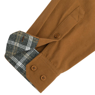 Santa Cruz Skateboard Longsleeve Button Up Shirt Screaming Hand Utility Dusty Brown