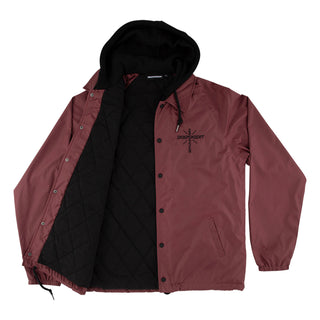Independent Trucks Coat Dressen Skull Rose Hooded Windbreaker Burgundy