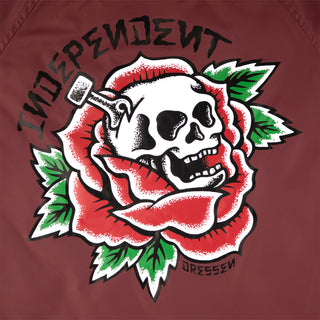Independent Trucks Coat Dressen Skull Rose Hooded Windbreaker Burgundy