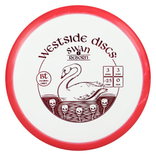 Westside Disc Golf BT Medium Orbit Swan 1 Reborn Putter 3/3/-2.5/0 White Red/Red 173 grams