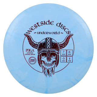 Westside Disc Golf Fairway Driver Origio Burst Underworld 7/6/-3/1 Light Blue/Red 174 grams