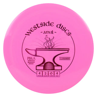 Westside Disc Golf Tournament Anvil Midrange 4/2/0/4 Pink/Purple 174 grams