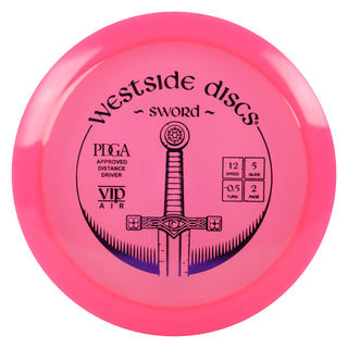 Westside Discs Disc Golf VIP Air Sword Distance Driver 12/5/-0.5/2 Pink/Purple 156 grams