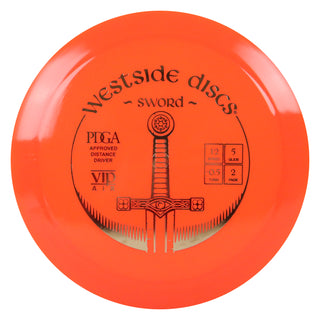 Westside Discs Disc Golf VIP Air Sword Distance Driver 12/5/-0.5/2 Orange/Gold 160 grams