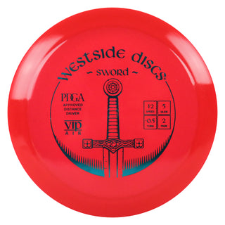 Westside Discs Disc Golf VIP Air Sword Distance Driver 12/5/-0.5/2 Red/Turquoise 156 grams