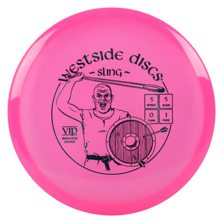Westside Disc Golf VIP Sling Midrange Disc 5/5/0/1 Pink/Turquoise 179 grams