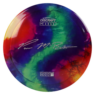 Discraft Disc Golf Paul McBeth Z Line Fly Dye Anax Distance Driver 10/6/0/3 Rainbow Swirl/Silver Weave 167-169g