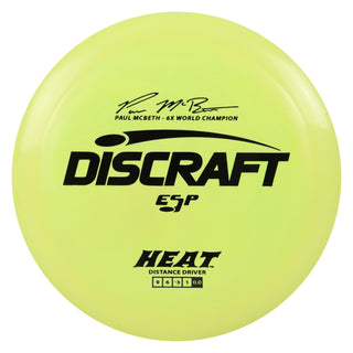 Discraft Disc Golf Paul McBeth Signature ESP Heat Distance Driver 9/6/-3/1 Yellow/Black 160-163g