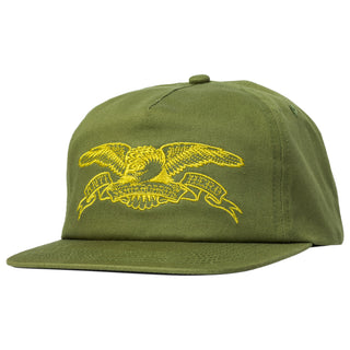 Anti Hero Skateboards Hat Basic Eagle Snapback Olive Yellow