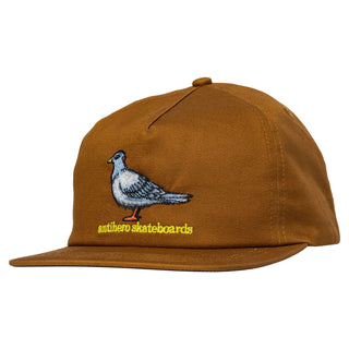 Anti Hero Skateboards Hat Lil Pigeon Snapback Medium Brown/Yellow
