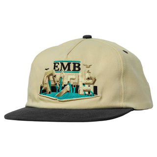 Real Skateboards Hat EMB Snapback Tan/Charcoal Denim