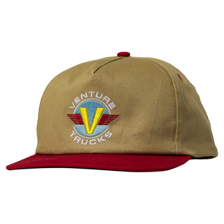Venture Trucks Skateboard Hat Wings Snapback Tan