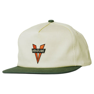 Venture Trucks Skateboard Hat Heritage Snapback White/Dark Green