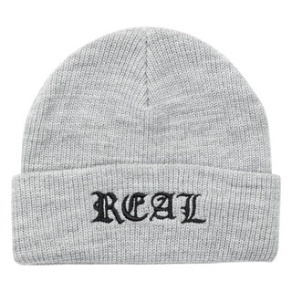 Real Skateboards Beanie Script Cuff Heather Grey/Black