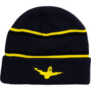 Krooked Skateboards Beanie Bird Lightning Cuff Navy/Yellow/Black