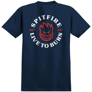 Spitfire Wheels Shirt Live to Burn Classic Navy/Red/White