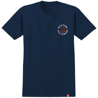 Spitfire Wheels Shirt Live to Burn Classic Navy/Red/White