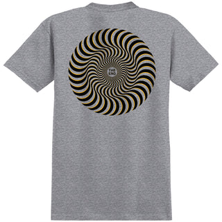 Spitfire Wheels Shirt Classic Swirl Overlay Heather Grey/Black/Gold