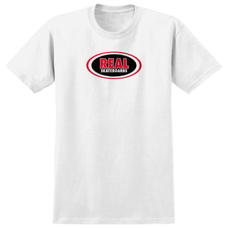 Real Skateboards Shirt Oval White/Red/Black