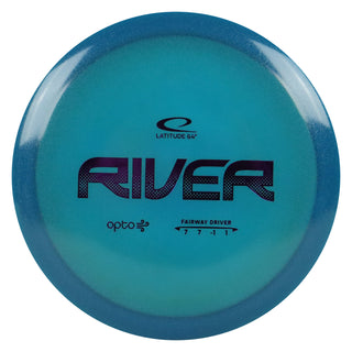 Latitude 64 Disc Golf Opto Air River Fairway Driver 7/7/-1/1 Turquoise/Purple 157 grams