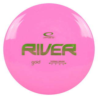 Latitude 64 Disc Golf Gold River Fairway Driver 7/7/-1/1 Pink/Olive 166 grams
