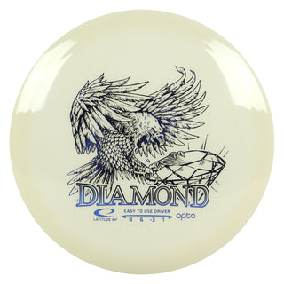 Latitude 64 Disc Golf Opto Diamond Distance Driver 8/6/-3/1 White/Indigo 158 grams